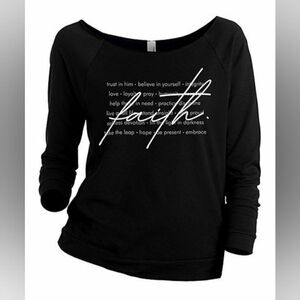 Thread Tank 'Faith' Three-Quarter Sleeve Slouchy Pullover sz XXL